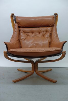 Falcon Chair and Ottoman by Sigurd Ressell for Vatne Møbler, 1970s Falcon Chair and Ottoman by Sigurd Ressell for Vatne Møbler, 1970s