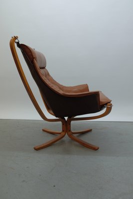 Falcon Chair and Ottoman by Sigurd Ressell for Vatne Møbler, 1970s Falcon Chair and Ottoman by Sigurd Ressell for Vatne Møbler, 1970s