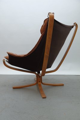 Falcon Chair and Ottoman by Sigurd Ressell for Vatne Møbler, 1970s Falcon Chair and Ottoman by Sigurd Ressell for Vatne Møbler, 1970s