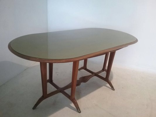 Mesa de comedor vintage de vidrio y madera en venta en Pamono Mesa de comedor vintage de vidrio y madera en venta en Pamono