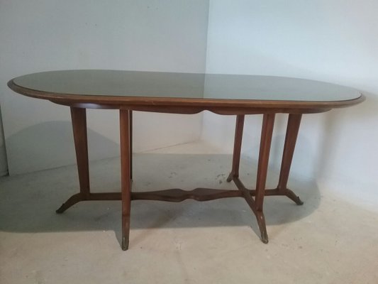 Vintage Gl And Wood Dining Table
