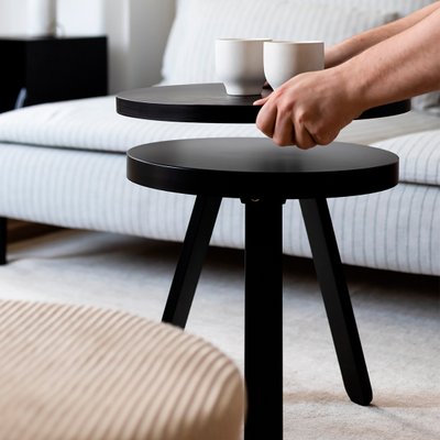 Small Black Batea Tray Table by Daniel Garc a S nchez for WOODENDOT