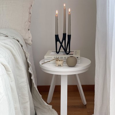Small White Batea Tray Table by Daniel Garc a S nchez for WOODENDOT