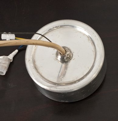 Lampada a sospensione vintage bianca e nera dei Fratelli Lampada a sospensione vintage bianca e nera dei Fratelli