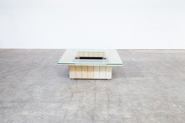Gl Leather Coffee Table From Poltrona Frau 1960s For At Gl Leather Coffee Table From Poltrona Frau