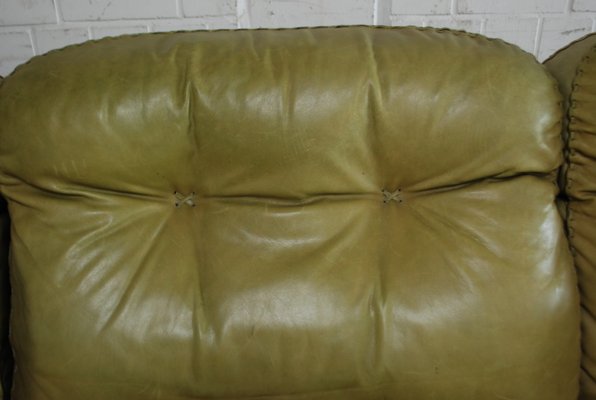 Vintage Ds 101 Olive Green Leather Sofa, Olive Oil Stain On Leather Sofa