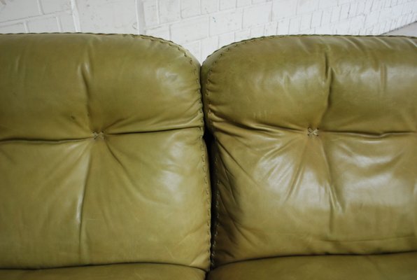 Vintage Ds 101 Olive Green Leather Sofa, Leather Sofa Repair Ireland