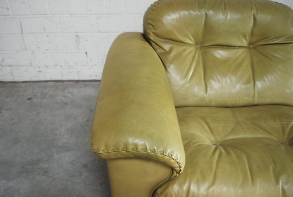 Vintage Ds 101 Olive Green Leather Sofa, Green Leather Sectional Sleeper