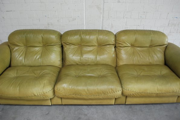 Vintage Ds 101 Olive Green Leather Sofa From De Sede For At Pamono Vintage Ds 101 Olive Green Leather Sofa, Old Green Leather Sofa Bed