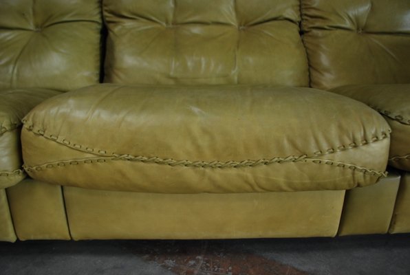 Vintage Ds 101 Olive Green Leather Sofa, How To Fix Wear And Tear On Leather Sofa