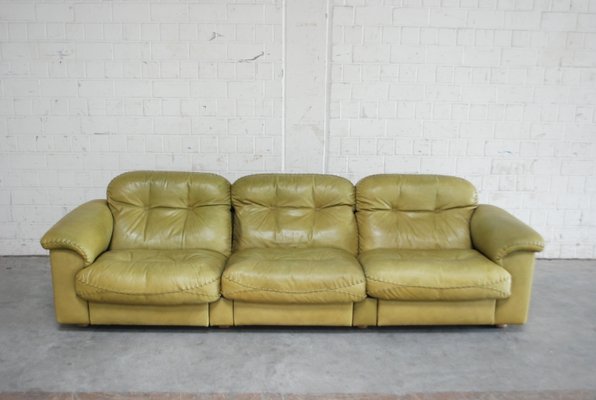 Vintage Ds 101 Olive Green Leather Sofa, Green Leather Sectional Couch