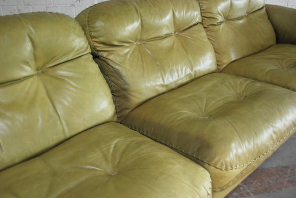 Vintage Ds 101 Olive Green Leather Sofa From De Sede For At Pamono Vintage Ds 101 Olive Green Leather Sofa, The Room Style Contemporary Bonded Leather Sofa & Loveseat Set