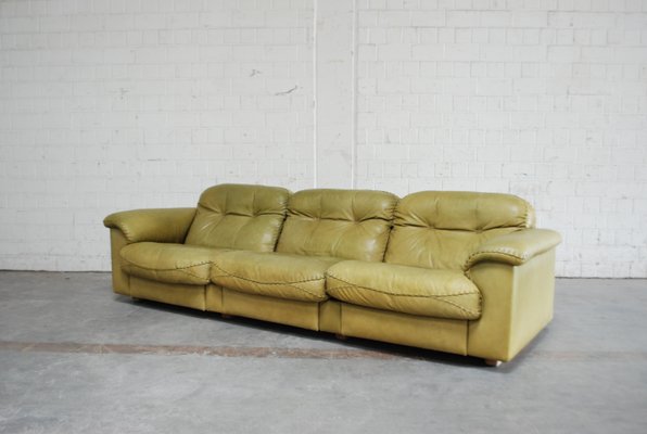 Vintage Ds 101 Olive Green Leather Sofa, Olive Green Leather Sectional