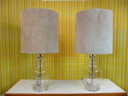 chrome and glass table lamps