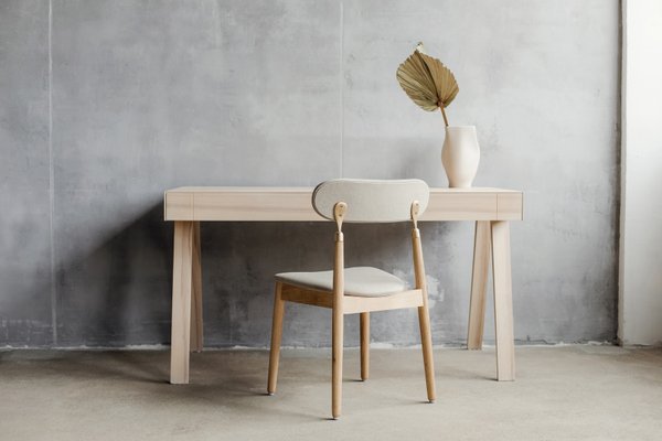 Large 4.9 Desk in Warm Lithuanian Ash by Marius Valaitis for