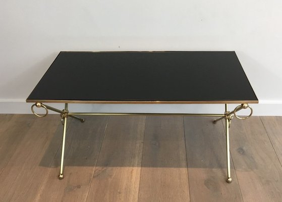 black and brass coffee table