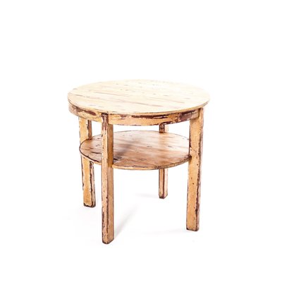 Vintage Round Table With Lower Shelf Vintage Round Table With Lower Shelf
