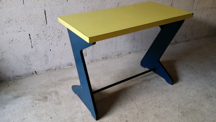 Vintage Blue Yellow Console Table For Sale At Pamono