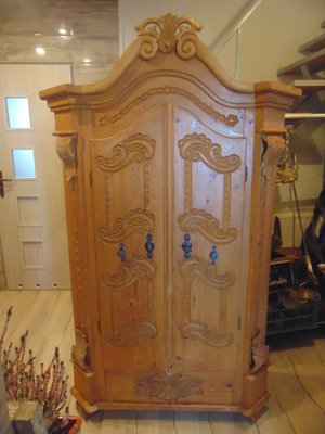 Art Nouveau Solid Wood Wardrobe For Sale At Pamono