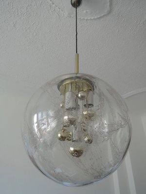 Handblown Glass Pendant Light large hand blown glass pendant lamp with golden inclusions from doria leuchten 1970s 1