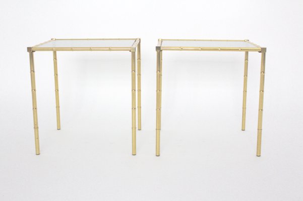 Faux Bamboo Brass Side Table, 1960s for sale at Pamono