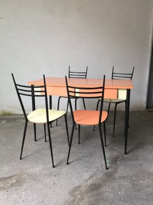 Mid Century Formica Dining Table 4 Chairs