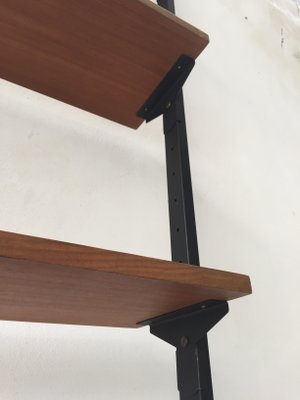 Teak & Metall Regalsystem, 1950er bei Pamono kaufen Teak & Metall Regalsystem, 1950er bei Pamono kaufen