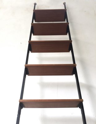 Teak & Metall Regalsystem, 1950er bei Pamono kaufen Teak & Metall Regalsystem, 1950er bei Pamono kaufen