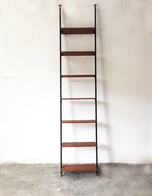 Teak & Metall Regalsystem, 1950er bei Pamono kaufen Teak & Metall Regalsystem, 1950er bei Pamono kaufen