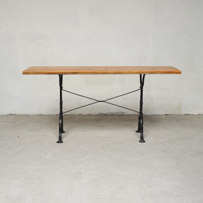 Solid Wood Console On Cast Iron Legs 1950s For Sale At Pamono