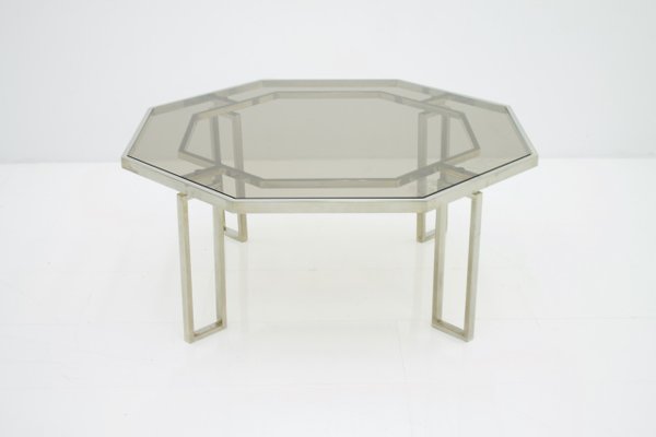Octagonal Coffee Table With Metal Base And Gl Top 1960s For Octagonal Coffee Table With Metal Base And Gl Top 1960s 1