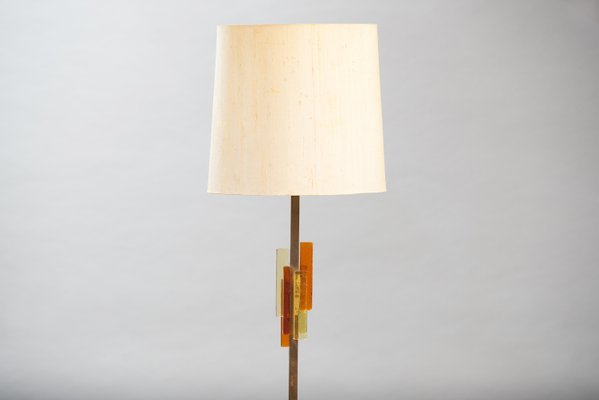 Vintage Floor Lamp With Orrefors Glass, Vintage Floor Lamp