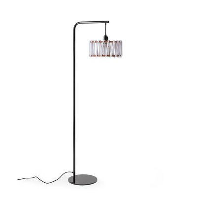 Black Macaron Floor Lamp With Small White Shade By Silvia Ceñal Floor Lamp With Small White Shade
