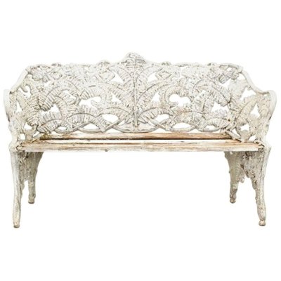 Art Nouveau White Iron Bench For Sale At Pamono