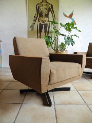 Teak Cotton Lounge Chairs 1960s Set Of 2 For Sale At Pamono