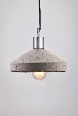 Grey Concrete Rocket Ceiling Lamp By Bogumil Gala For Galaeria Factory