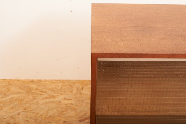 Sideboard With Wired Glass Sliding Doors 1950s For Sale At Pamono