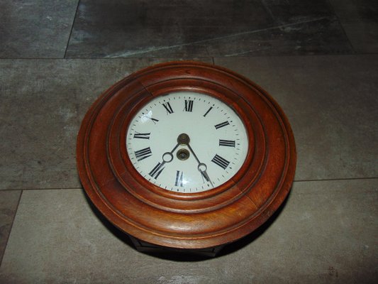 Orologio da parete vintage in legno di D.C. in vendita su Pamono