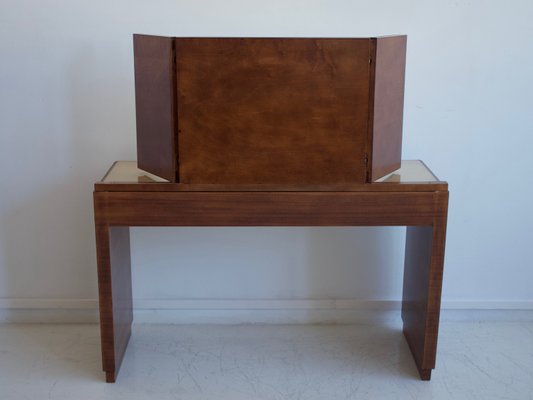 Mid Century Mahogany Vanity Table With Mirror Stool For Sale At