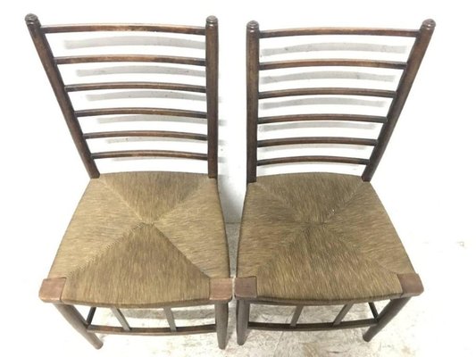 Antique Arts And Crafts Side Chairs With Rush Seats From Liberty And Antique Arts and Crafts Side Chairs with Rush Seats from Liberty and Co, Set of - Antique Arts And Crafts Side Chairs With Rush Seats From Liberty And