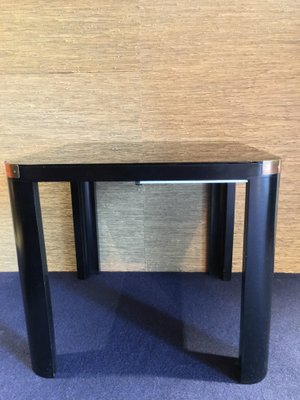 Italian Art Deco Black Wood Glass Coffee Table 1940s For Italian Art Deco Black Wood Glass