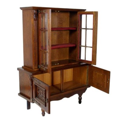 Vintage Spanish Carved Oak Display Cabinet For Sale At Pamono