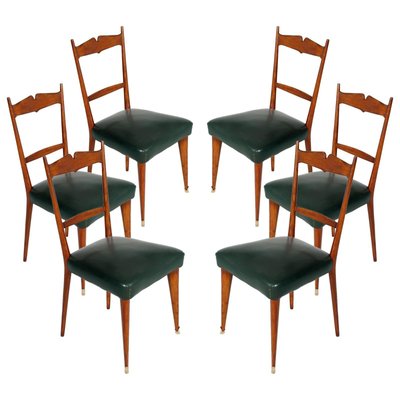 Chaises De Salle A Manger Mid Century En Merisier Italie 1950s