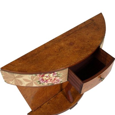 Art Deco Italian Burl Wood Dressing Table With Mirror For At Art Deco Italian Burl Wood Dressing