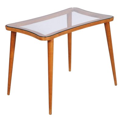 Mid Century Modern Coffee Table with Glass Top for sale at Pamono