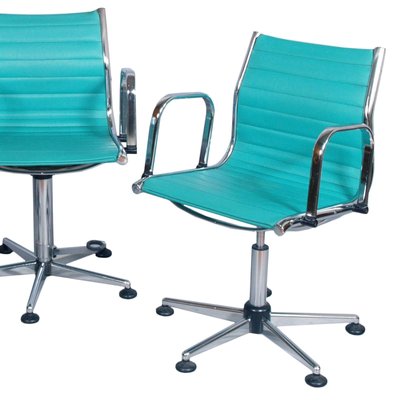 Chromed Steel Leatherette Desk Chairs, 1970s, Set of for sale