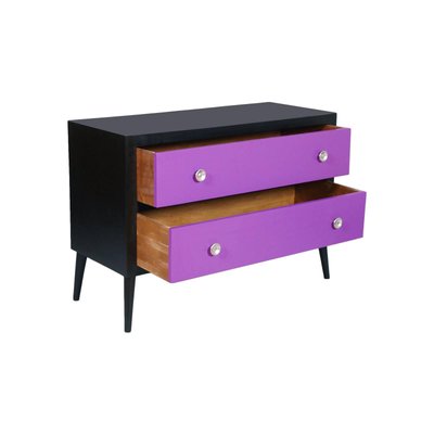 Mid Century Beechwood And Walnut Modern Chest Of Drawers For Sale