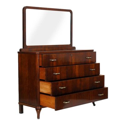 Art Deco Walnut Dresser With Mirror For, Dresser With A Mirror