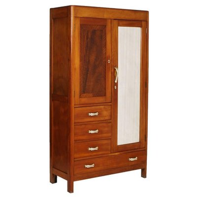 Solid Cherry Wardrobe with Mirror 1930s