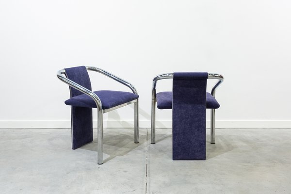 Mid Century Italian Tubular Steel Chairs Set of 6